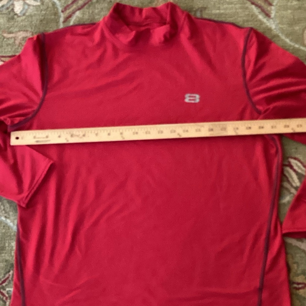 ⛷️ RED MOCK TEE Long SLEEVE UniSex Lg QWICK DRY Layer 8 OUTDOOR GEAR
